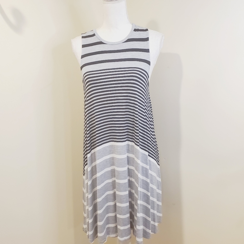 Soft and Sexy by American Eagle Outfitter stripes white and gray dress … - Picture 3 of 10
